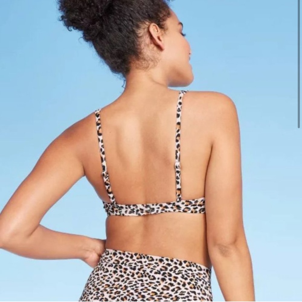 Xhilaration High Waisted Cheetah Ribbed Bikini - Picture 9 of 12